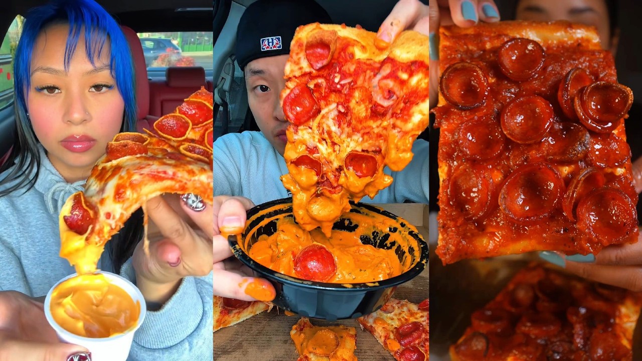 TIKTOK Mukbang Compilation | Pizza Hut, Wingstop, Cane's, McDonald's & More!