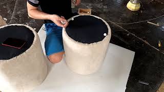 The process of making a small chair with round seat cushions easily | Diy furniture