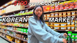 I Spent $100 at KOREAN MARKET as a BROKE COLLEGE STUDENT