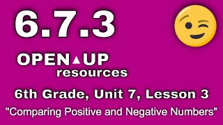 😉 6th Grade, Unit 7, Lesson 3 Comparing Positive and Negative Numbers  IM Math