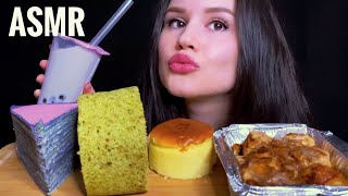 ASMR JAPANESE DESSERTS MUKBANG (NO TALKING) CHEESECAKE, CREPE CAKE + TAKOYAKI