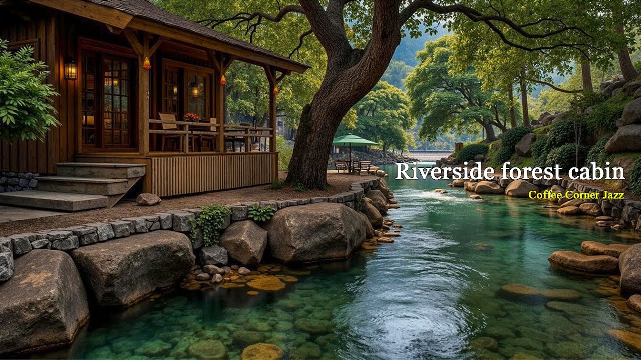 Riverside forest cabin 🌿 jazz piano for peaceful afternoons & nature-inspired reflection