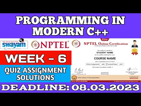 Programming in Modern C++ | NPTEL | Week 6 Assignment 6 Solution | January 2023