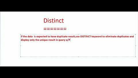 Distinct operator in oracle in hindi ,english
