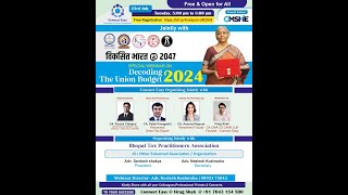 Special Webinar on Decoding The Union Budget 2024