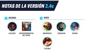 PARCHE 2.4C DE WILD RIFT: TEEMO Y RENGAR NERF, LUCIAN BUFF, SKINS FORAJIDAS Y MÁS.