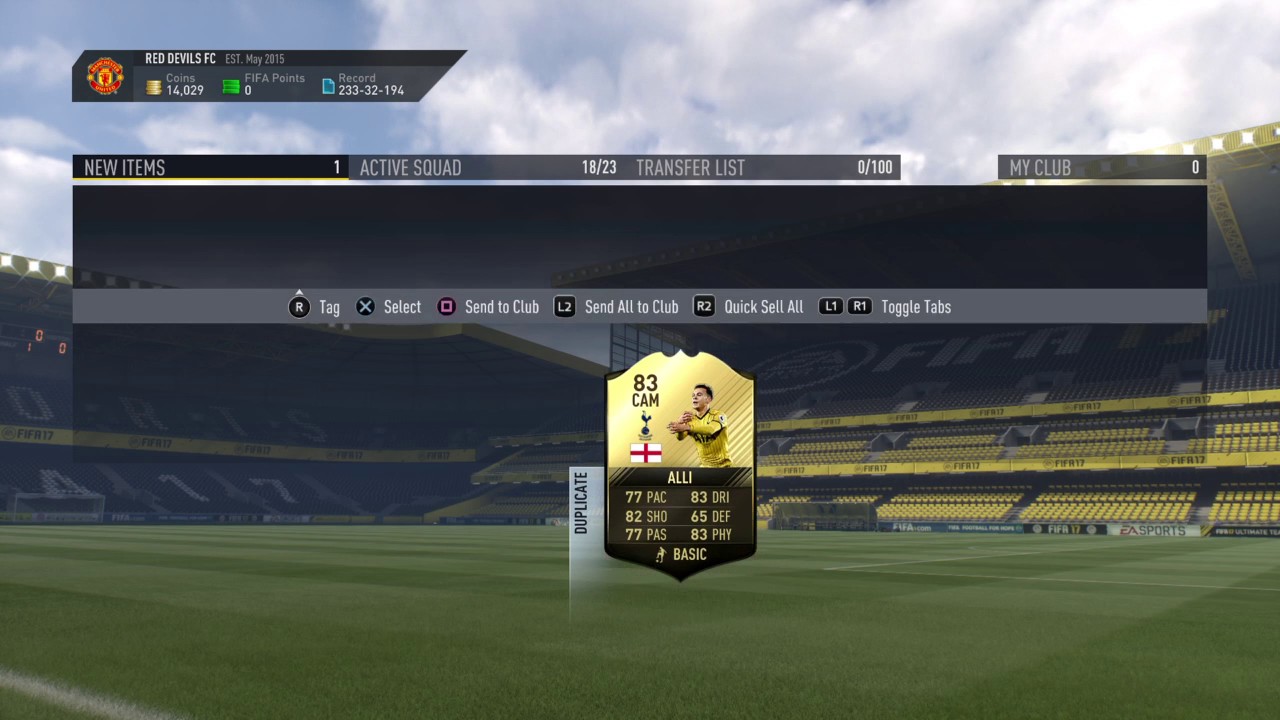 PS4 Fifa 17 Discarding Inform Dele Alli