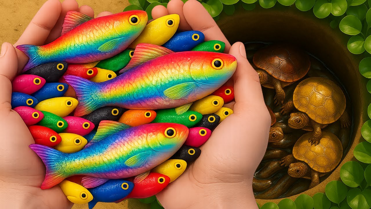 Opening Giant Colorful Eggs Filled with Surprise Aquarium Fish — Molly Fish,Pleco,Betta,Baby Turtle