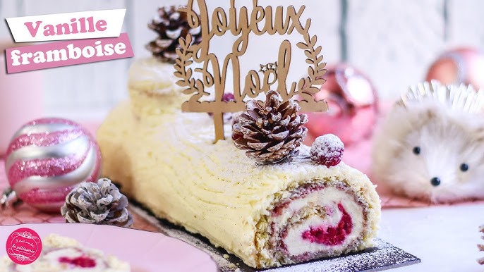 Buche De Noel Roulee Vanille Framboise Facile Youtube