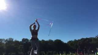 Longstring  Leviwand and Hoop - Wooping - Levitation Wand - Flow Wand - Longstring Wand - Hoop Dance
