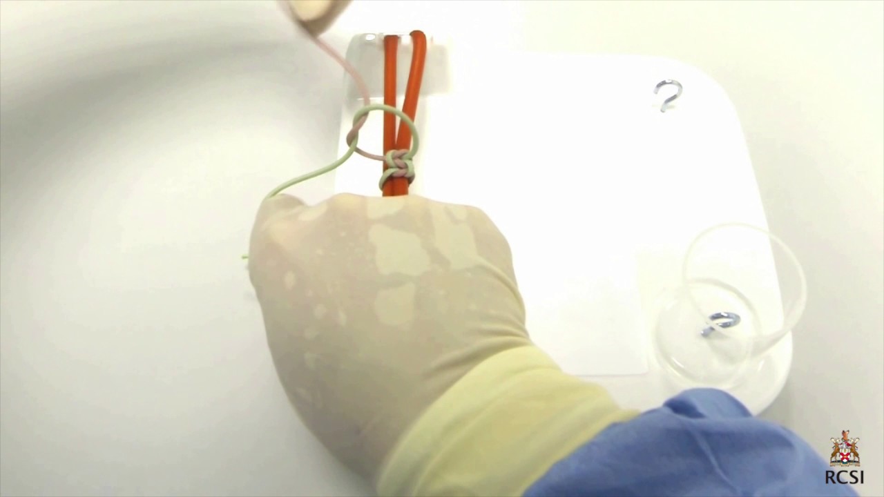 Knot tying at an angle