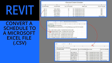 Revit Structures - Convert a Schedule to Excel File (.csv)