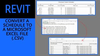 Revit Structures - Convert a Schedule to Excel File (.csv)