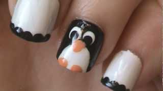 Cute Penguin Nail Art