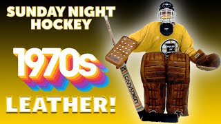 Late 80s Leather Miller and Cooper vintage goalie gear