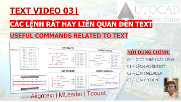 TEXT VIDEO 03 | LỆNH HAY LIÊN QUAN ĐẾN TEXT | ALIGNTEXT, MLEADER, TCOUNT | HỌC AUTOCAD | CADforyou!