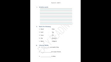 Standard I - Term III - EVS - Unit I - Activity Sheet