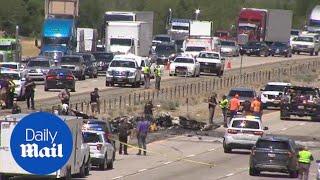 Chaotic scene of the deadly plane crash on the highway in Utah - Daily Mail