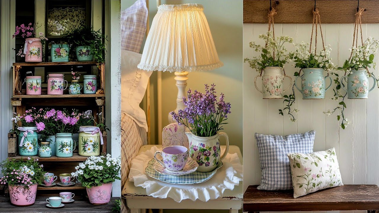 VINTAGE TEACUPS, Painted Mason Jars & Wall Planters: Adorable DIY Cottage Decoration Ideas To Try 🌻