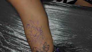 Flowers and butterflies tattoo Timelapse