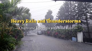 Heavy Rain accompanied by Thunderstorms, Wind in the Village | Overcome insomnia with Rain Sounds
