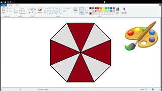 How to draw the Umbrella Corporation logo using MS Paint | How to draw on your computer screenshot 3