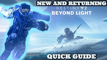 Beyond Light New and Returning Player Quick Guide | What