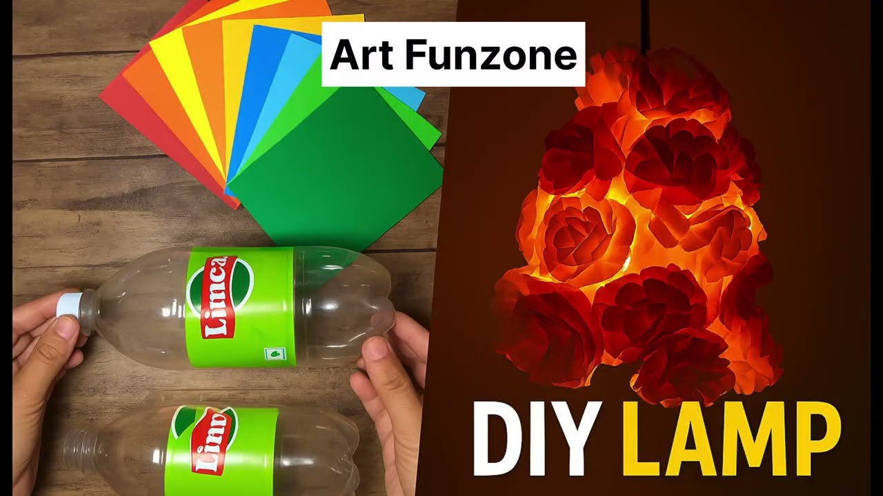 Лампа из бутылок своими руками | Лучшая идея для поделок из отходов | Простое изготовление лампы-...