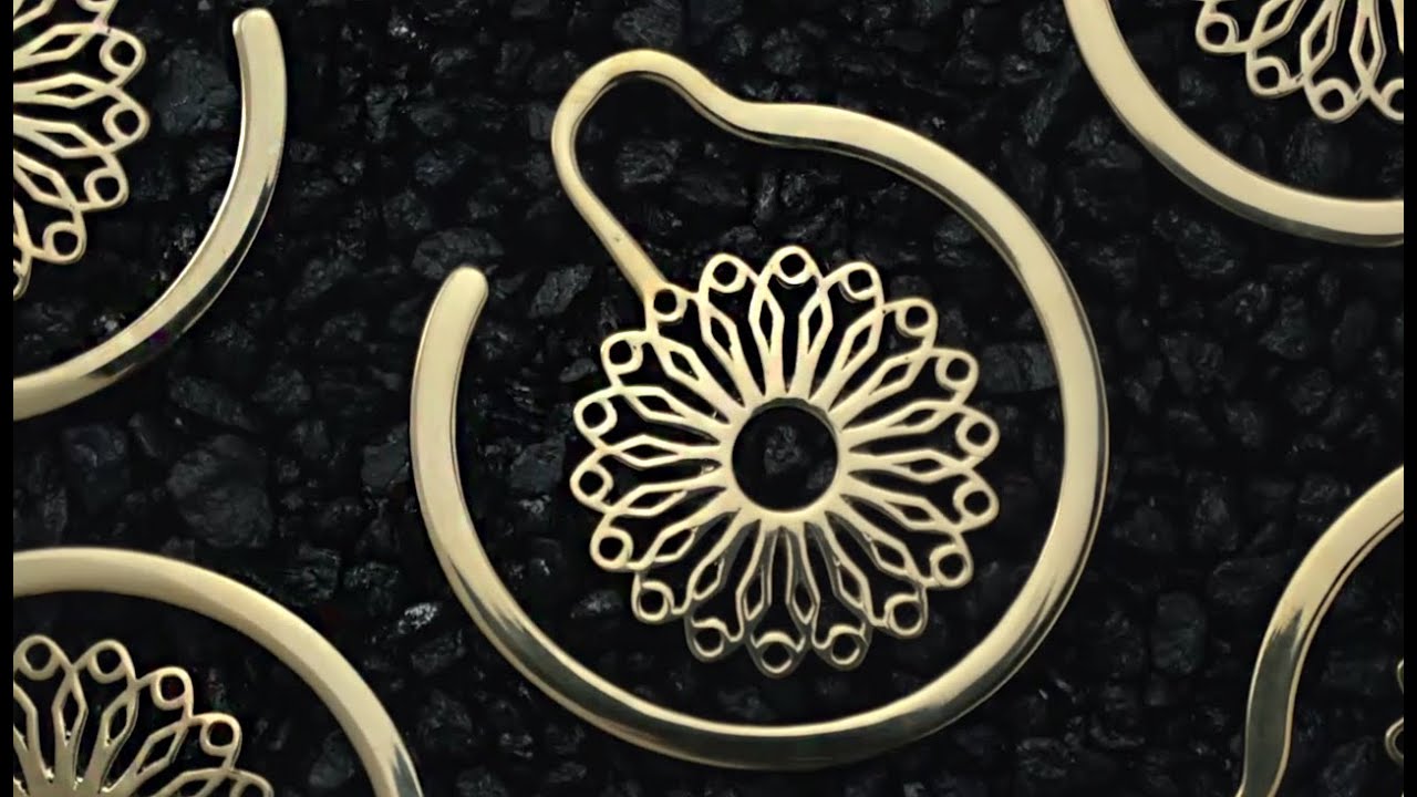 Flower Point Golden Ear Weights | UrbanBodyJewelry.com