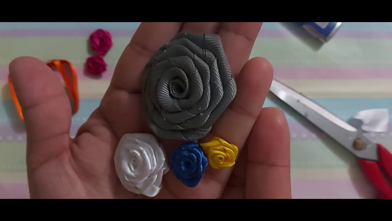 FLOR ROCOCO // TUTORIAL // FLOR DE LISTON // MINI FLOR - YouTube