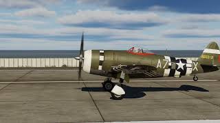 DCS P-47D - Wheel landing with the new landing gear physics (raw video)