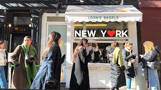 [4K]🇺🇸 Нью-Йорк 🌞🗽🚕: Оживленный Гринвич и Вест-Виллидж / Leon's Bagels🥯Te Company🥮🫖 Февраль 2024 г.