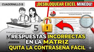 Cómo DESBLOQUEAR la Matriz Excel Evaluación Diagnóstica 2026 (Matemática - MINEDU)