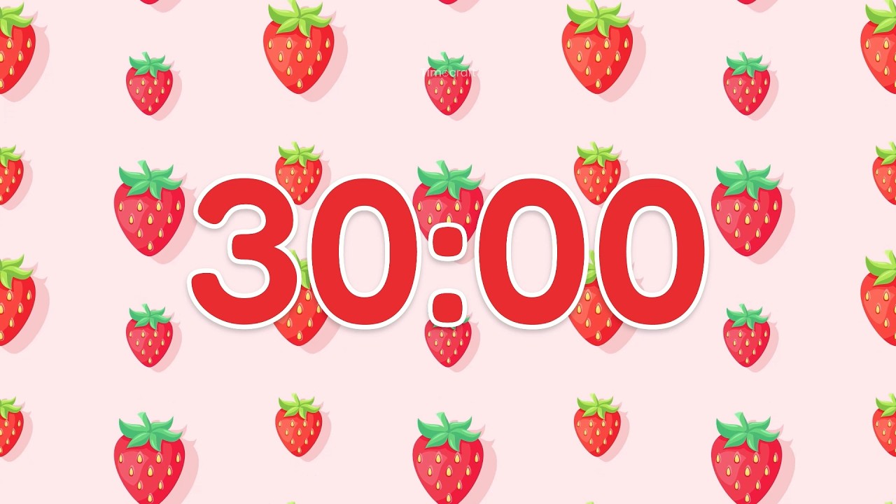 30 Minute Study Timer with Relaxing Music 🍓 Cute Strawberry Aesthetic Focus Session | Timecraft