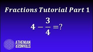 How to Subtract a Fraction from a Whole Number (Algebra 1)