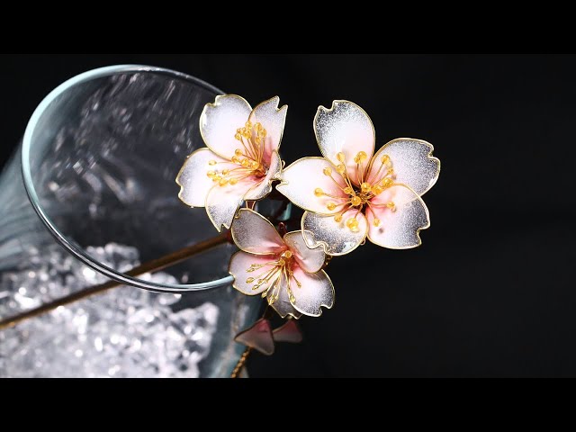 Resin Art] Cherry Blossom Hairpin - YouTube
