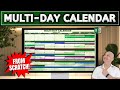 CREATE a Multi-Day Calendar in Excel FROM SCRATCH Like a Pro!