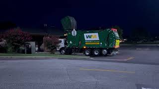 Waste Management Mack MRU CNG Heil front loader garbage truck during blue hour in north Columbus!