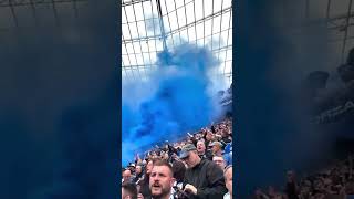 HSV fans with a pyro show against Leverkusen