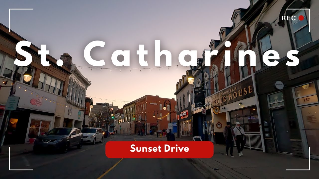 St. Catharines - 4K Sunset Drive through downtown | Canada