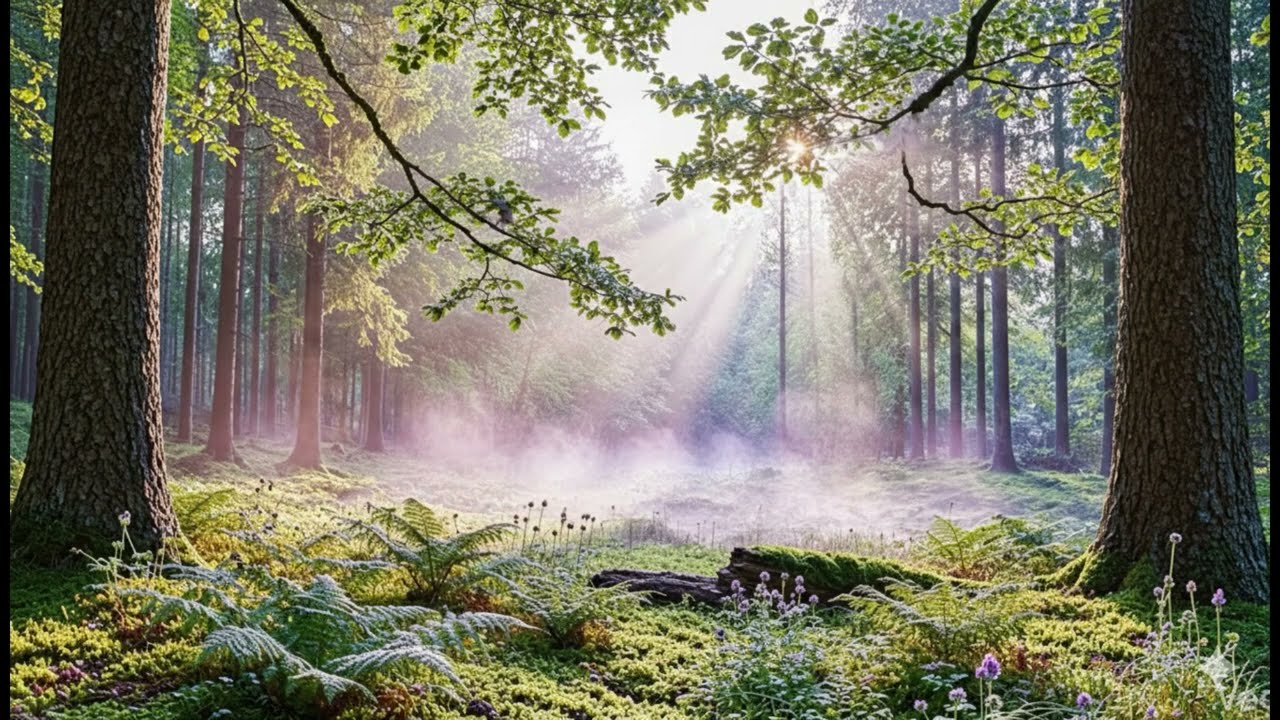 Deep Forest Relaxing Ambience | Soft Sunlight & Bird Sounds for Sleep and Focus