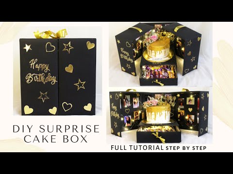 Surprise Cake Box | Cake Box With Drawer | How To Make Surprise Cake Box At Home Step By Step