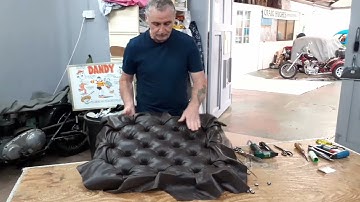 (Upholstery) How To Deep Button Part 2 with Craig Hughes from TV series Salvage Hunters