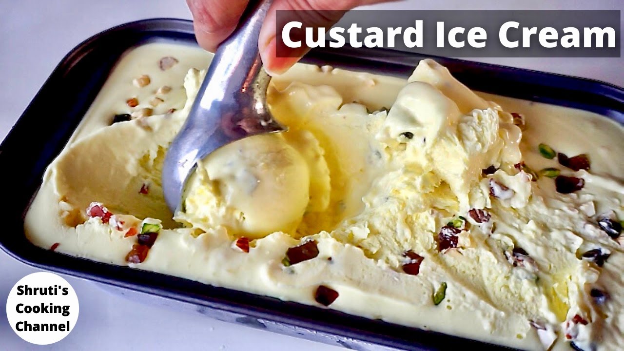 custard ice cream | easy homemade custard ice cream recipe | vanilla