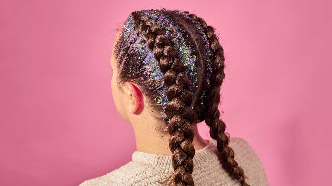 How To Braid In Tinsel To Dutch Braids SimplyHair YouTube