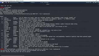 Generating payload with msfvenom