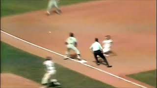 Davey Lopes (Dodgers) nearly hits a homerun, settles for a leadoff triple (1977 World Series Game 5) Content