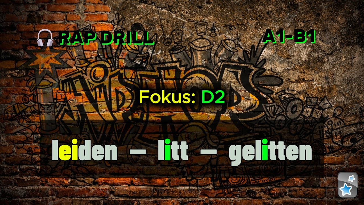 German Rap Drill: Освой сильные глаголы (A1–B1) | leiden – litt – gelitten