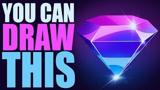 ANYONE Can Draw This Diamond in PROCREATE | Diamond drawing easy step by step screenshot 2