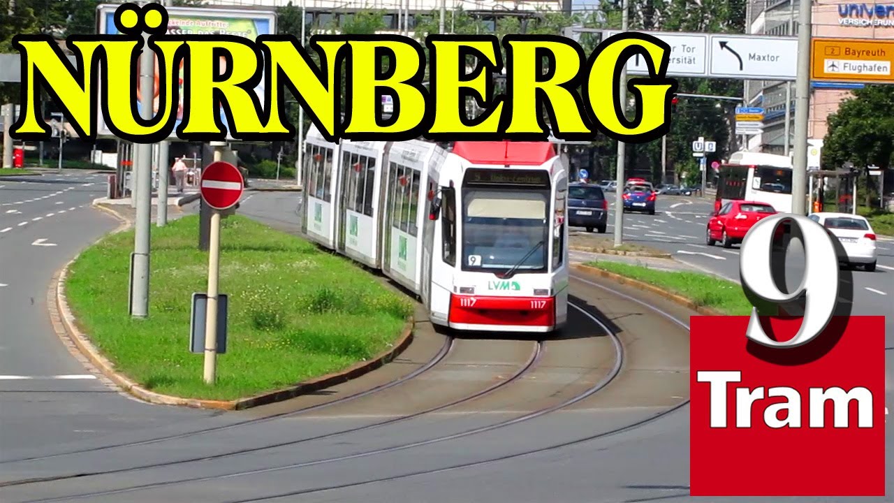 Straßenbahn Nürnberg 🇩🇪 • Linie 9 • Thon - Doku-Zentrum (kompletter Streckenverlauf)